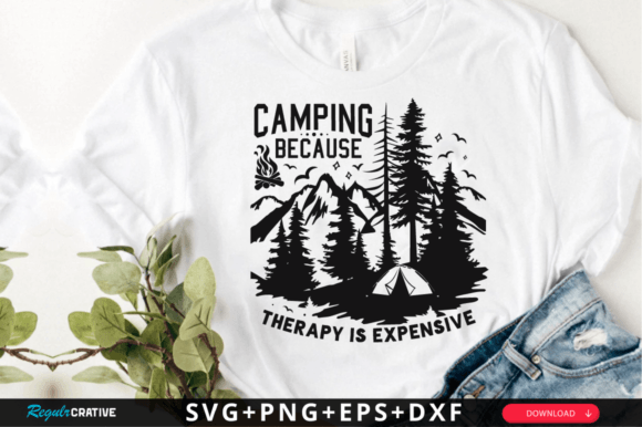 Camping Because Therapy is Expensive SVG: Graphics for Crafts & Branding
