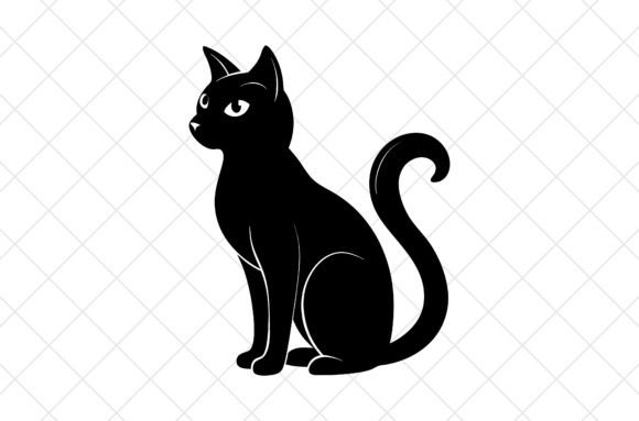Halloween Black Cat Vector Illustration for Crafts & Graphics